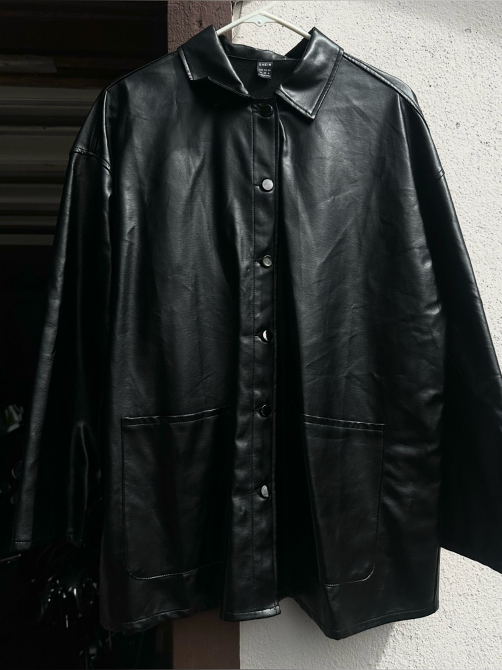 SHEIN Black Faux Leather Jacket